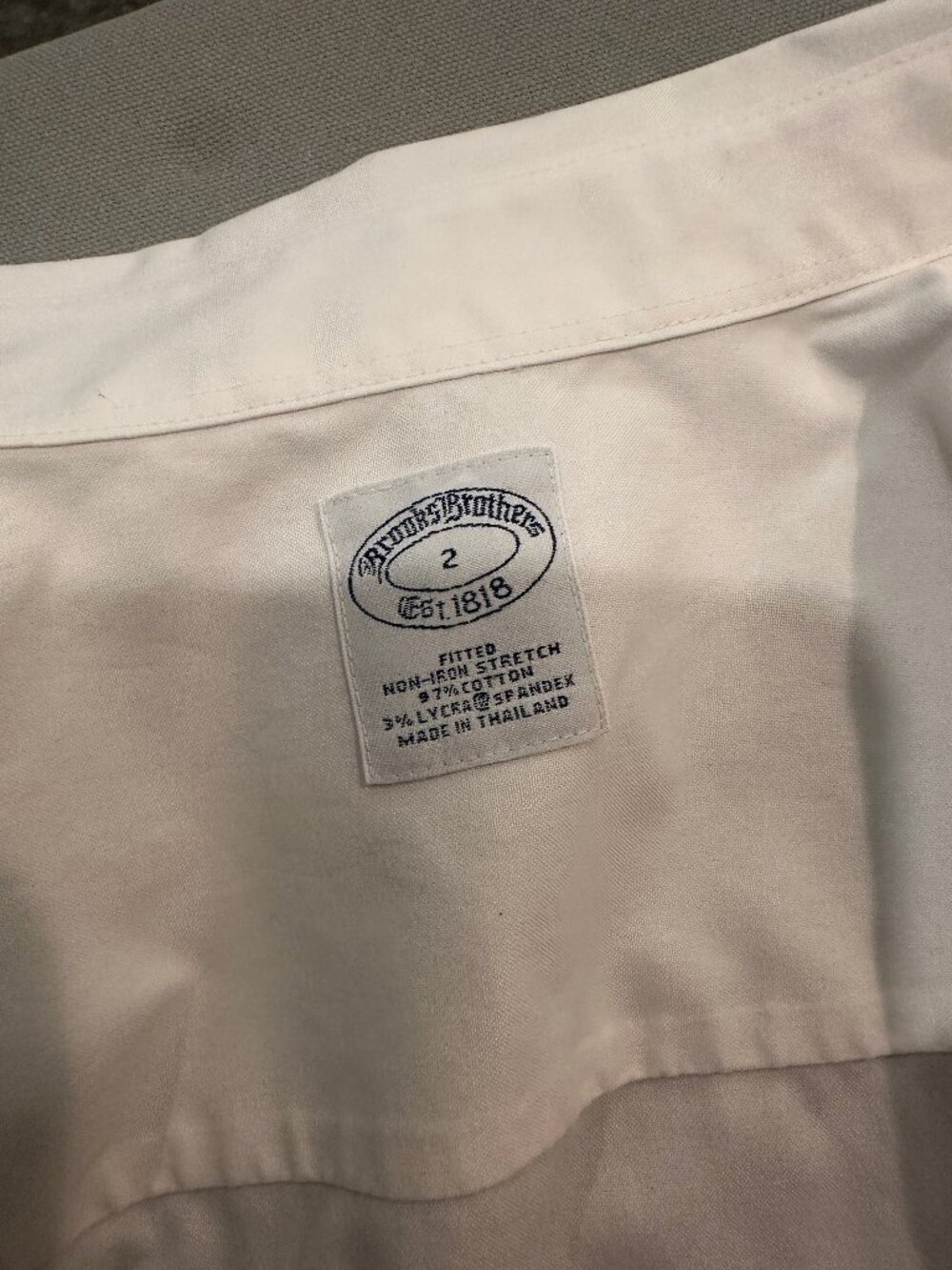 Brooks Brothers Sz 2 Fitted Non-Iron White Sleeveless Button Down Shirt - Picture 6 of 8